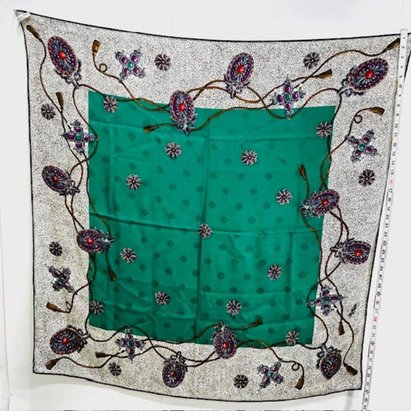 VGT  Over size Full Body Wrap Christian Dior Soft 100% Silk Scarf Satin 41"  (22 - Picture 14 of 15